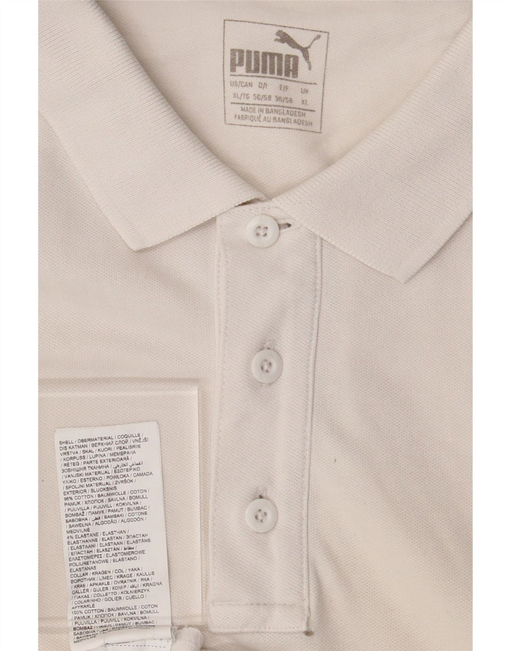 PUMA Mens Polo Shirt XL White Cotton Vintage Puma and Second-Hand Puma from Messina Hembry 