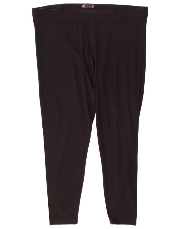 Marks & Spencer Damen Leggings UK 20 2XL Schwarze Baumwolle