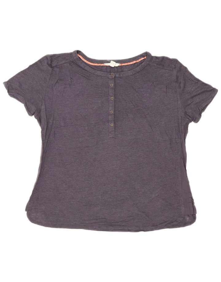 White Stuff Damen T-Shirt Top UK 14 Large Marineblaues Leinen