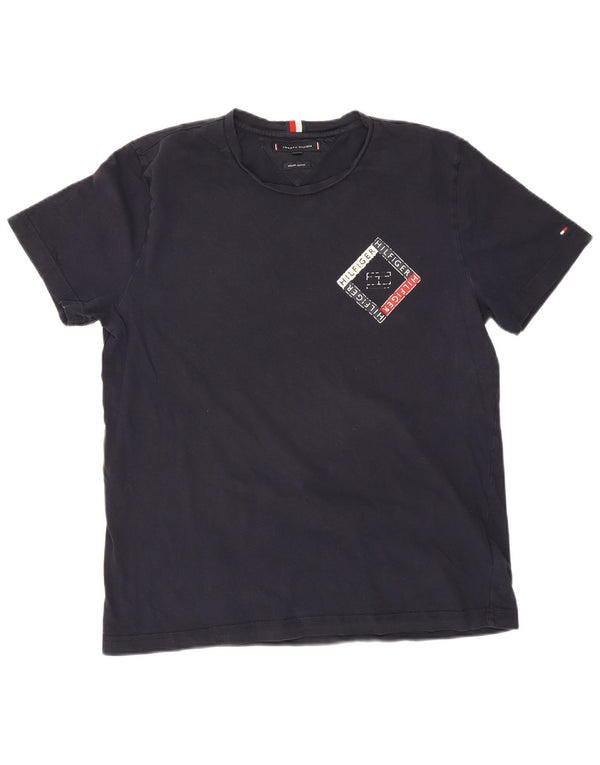 Tommy Hilfiger Damen T-Shirt Top UK 18 XL Marineblau Baumwolle