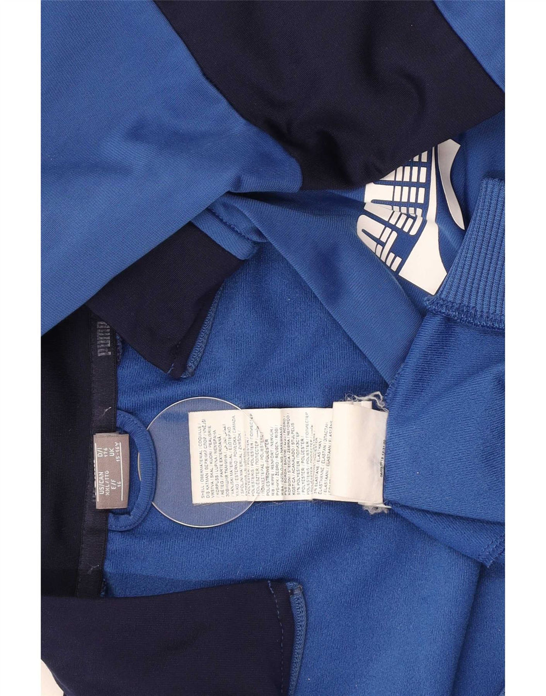 Puma Jungen Grafik-Trainingsanzug-Top-Jacke, 15–16 Jahre, blaues Farbblockdesign