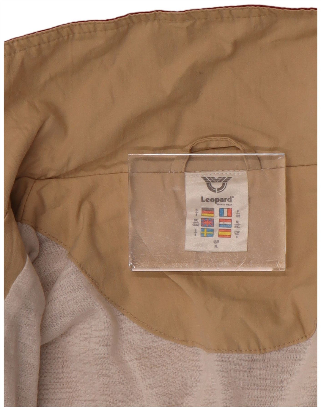 LEOPARD Herren-Windbreaker-Jacke, UK 44/46, XL, rote Paisley-Baumwolle