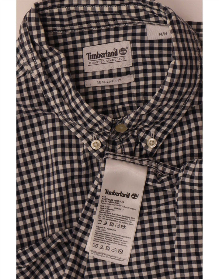 Timberland Herren-Hemd mit normaler Passform, mittelschwarz, Gingham-Baumwolle
