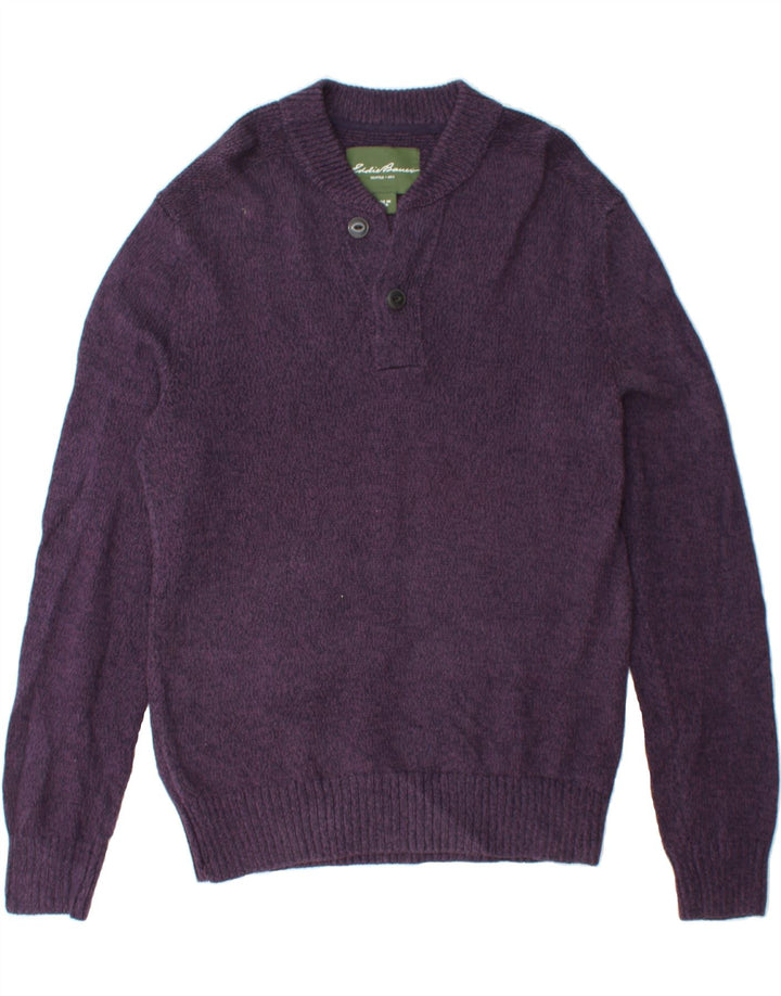 EDDIE BAUER Mens Crew Neck Jumper Sweater Medium Purple Cotton Vintage Eddie Bauer and Second-Hand Eddie Bauer from Messina Hembry 