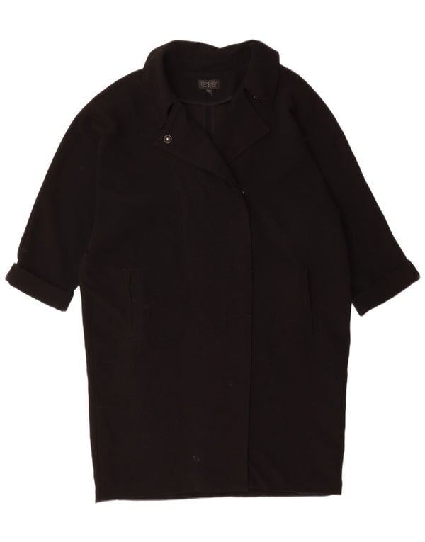 Topshop Damen Übergroßer Mantel UK 14 Large Schwarz Polyester