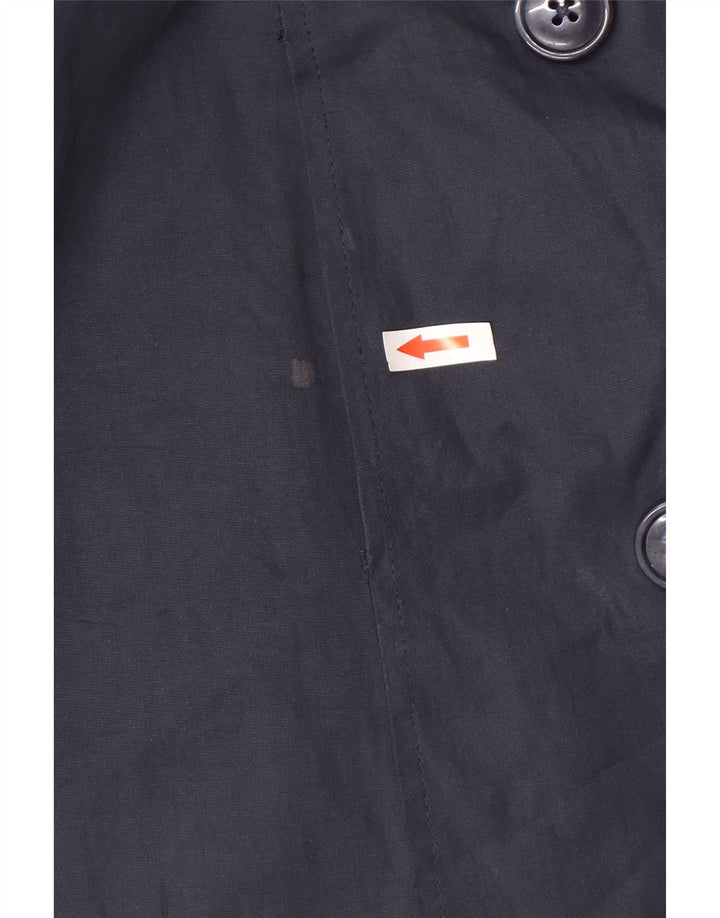Naf Naf Damen Trenchcoat IT 48 XL Marineblaue Baumwolle