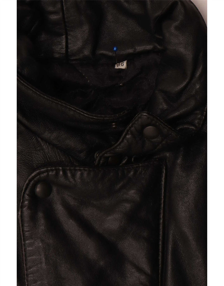 Vintage Herren Bomber Lederjacke UK 46 3XL Schwarzes Leder