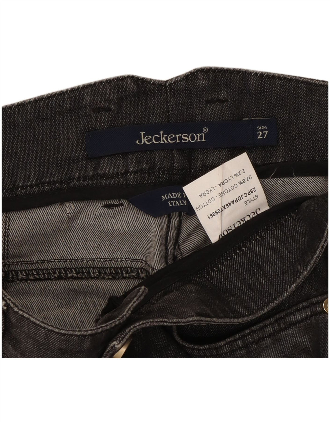 Jeckerson Damen Slim Jeans W27 L29 Schwarze Baumwolle