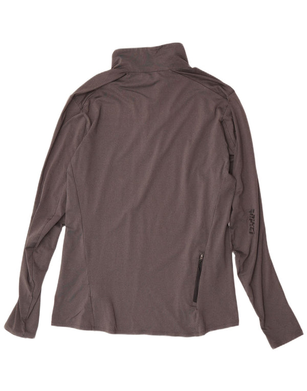 Adidas Herren Climalite Zip Neck Pullover Trainingsanzug Top Mittelgraues Polyester