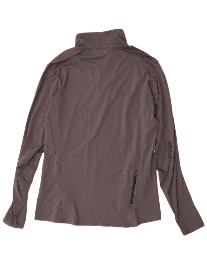 Adidas Herren Climalite Zip Neck Pullover Trainingsanzug Top Mittelgraues Polyester