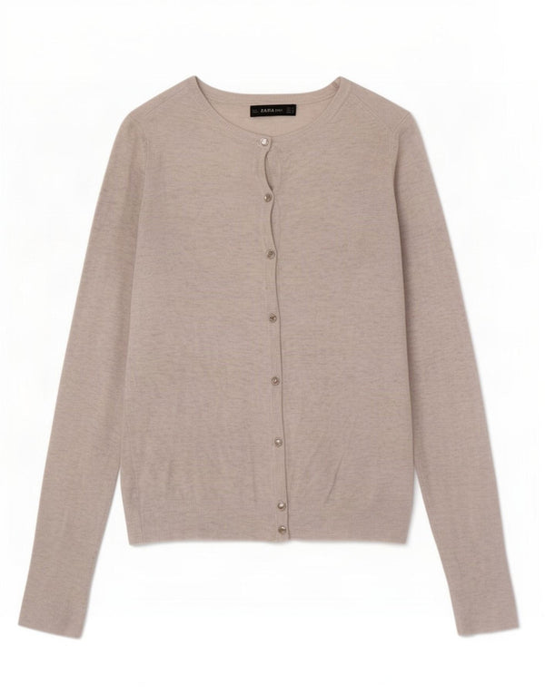 Zara Damen-Cardigan-Pullover UK 10 Small Beige