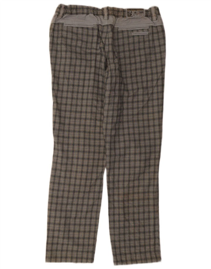 Think Pink Gerade Herren-Chinohose, Größe L, W36, L32, Grau kariert