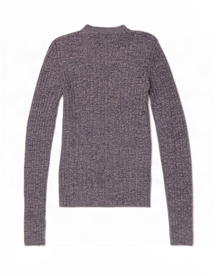 Ted Baker Damen-Pullover mit Rundhalsausschnitt, Größe 3, mittelblau meliert