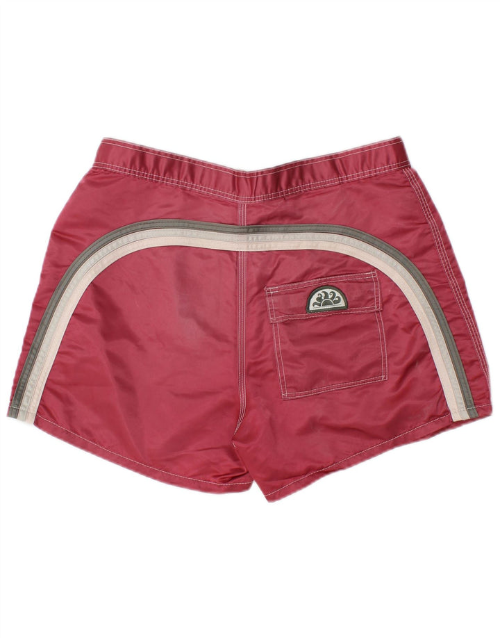 Sundek Herren-Badeshorts aus mittelblauem, gestreiftem Nylon