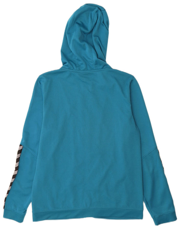 Hummel Damen-Kapuzenpullover mit grafischem Reißverschluss, UK 16, Größe L, Blau, Farbblock