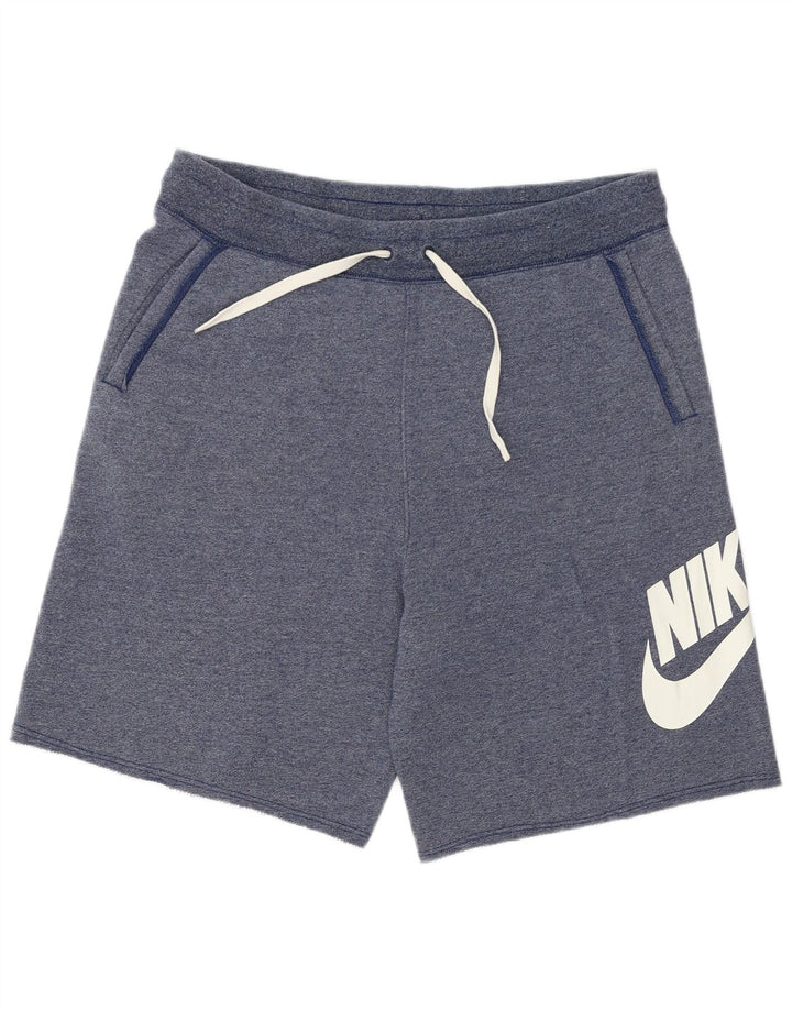 NIKE Herren-Sportshorts mit Grafik, groß, marineblaue Baumwolle