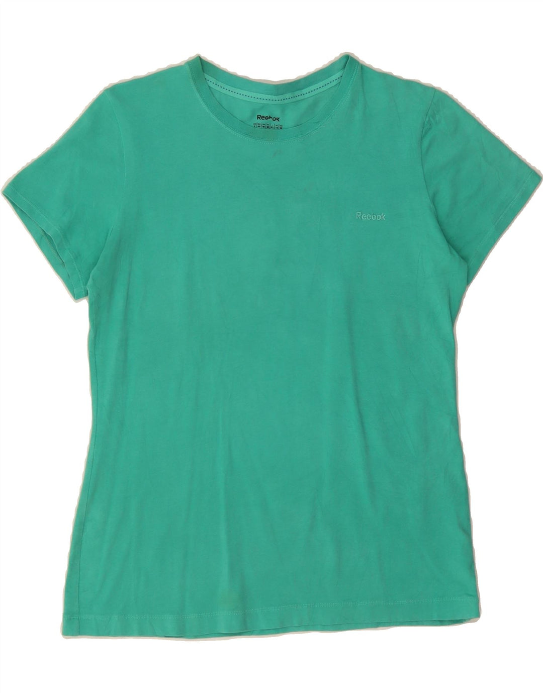 REEBOK Womens T-Shirt Top UK 12 Medium Turquoise Cotton Vintage Reebok and Second-Hand Reebok from Messina Hembry 