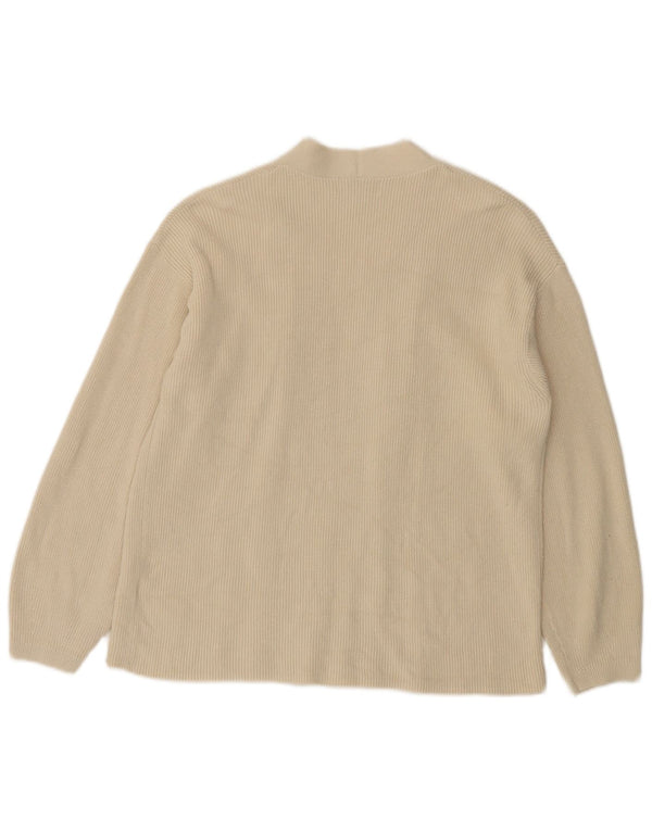 Marks & Spencer Offener Damen-Cardigan-Pullover UK 14 Mittelweiße Baumwolle