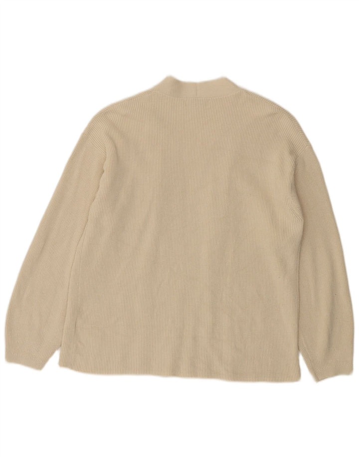 Marks & Spencer Offener Damen-Cardigan-Pullover UK 14 Mittelweiße Baumwolle