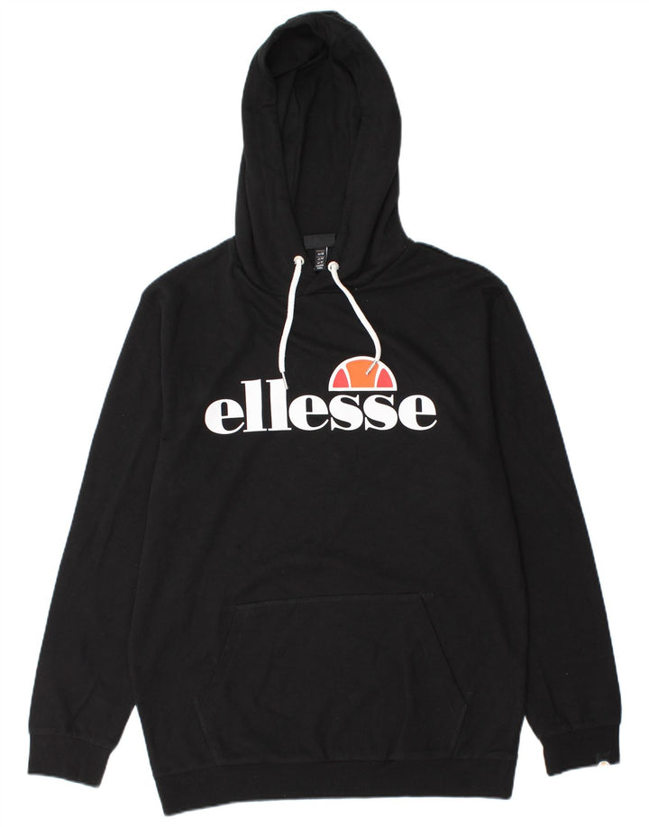 Ellesse Herren-Kapuzenpullover mit Grafik, mittelschwarze Baumwolle