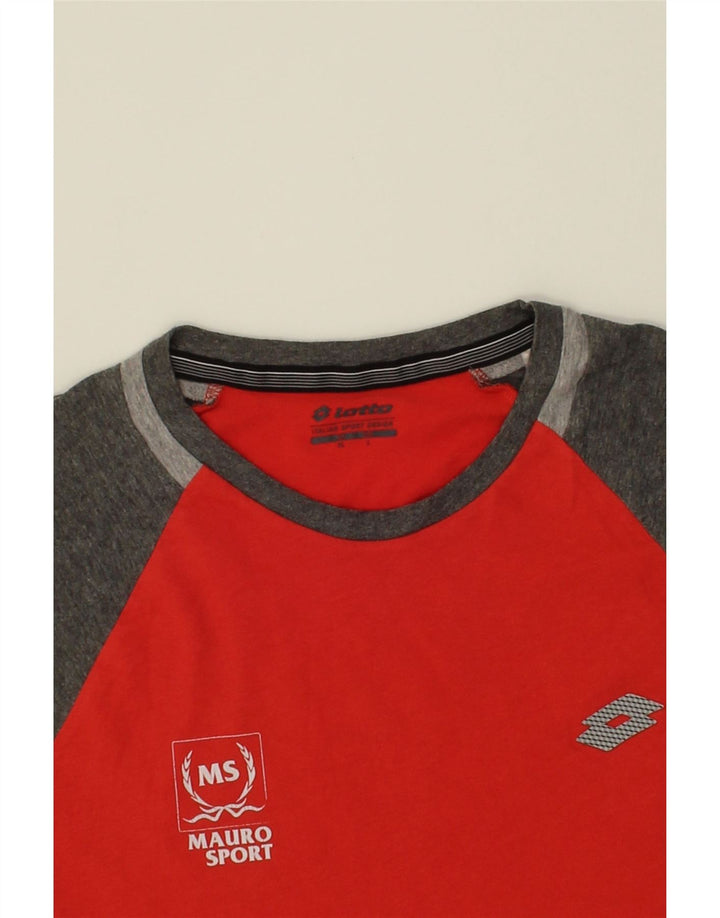 LOTTO Mens T-Shirt Top XL Red Colourblock Vintage Lotto and Second-Hand Lotto from Messina Hembry 