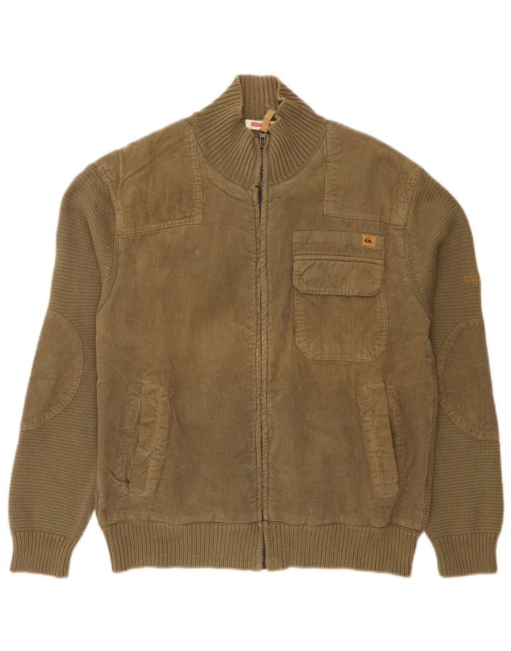 Quiksilver Herren-Cardigan, Größe S, Khaki, Baumwolle