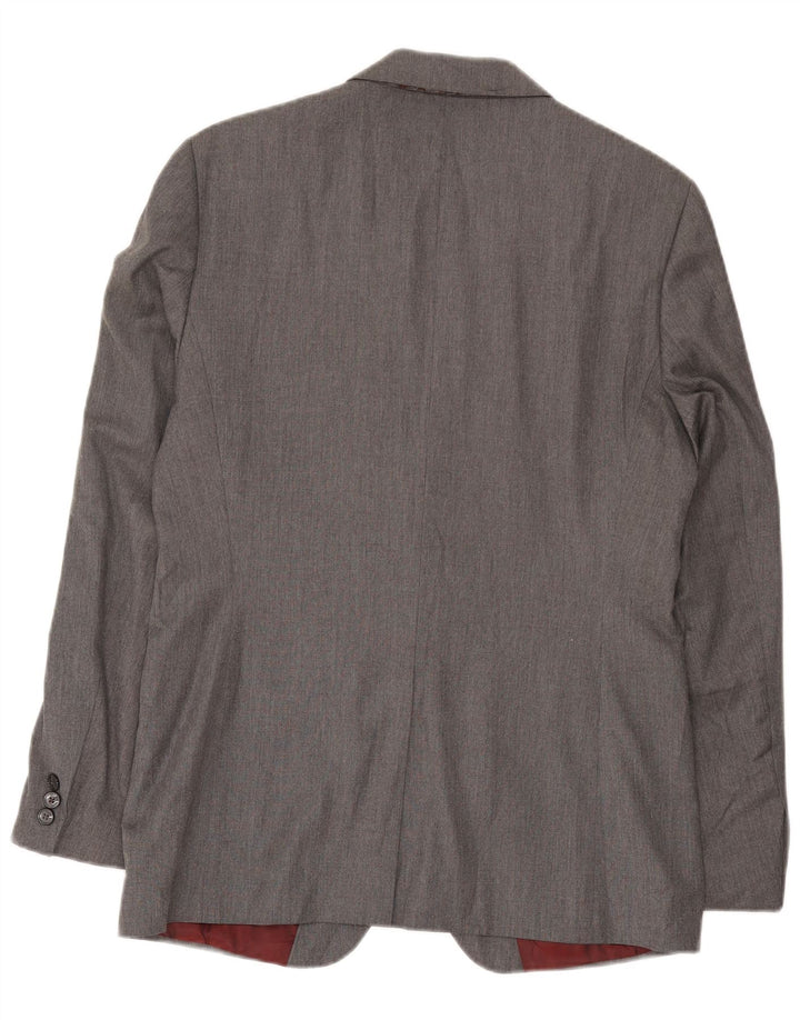 Zara Herren-Blazer mit 2 Knöpfen, UK 38, mittelgraue Viskose