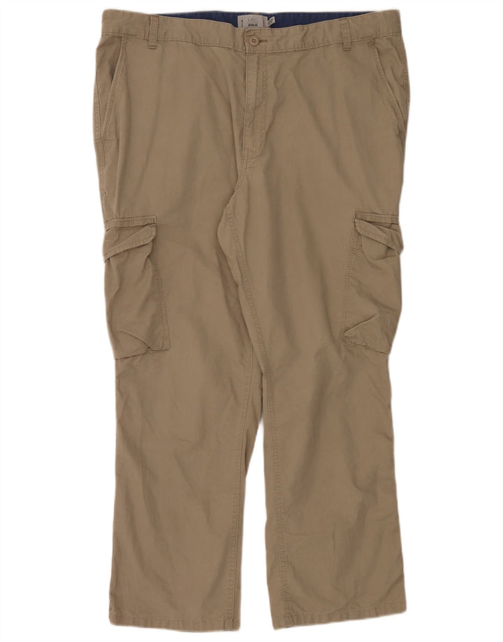Marks & Spencer Herren-Cargohose in normaler Passform, W40, L29, Beige, Baumwolle