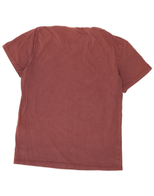 Jack & Jones Herren Grafik-T-Shirt-Oberteil aus mittlerer burgunderroter Baumwolle