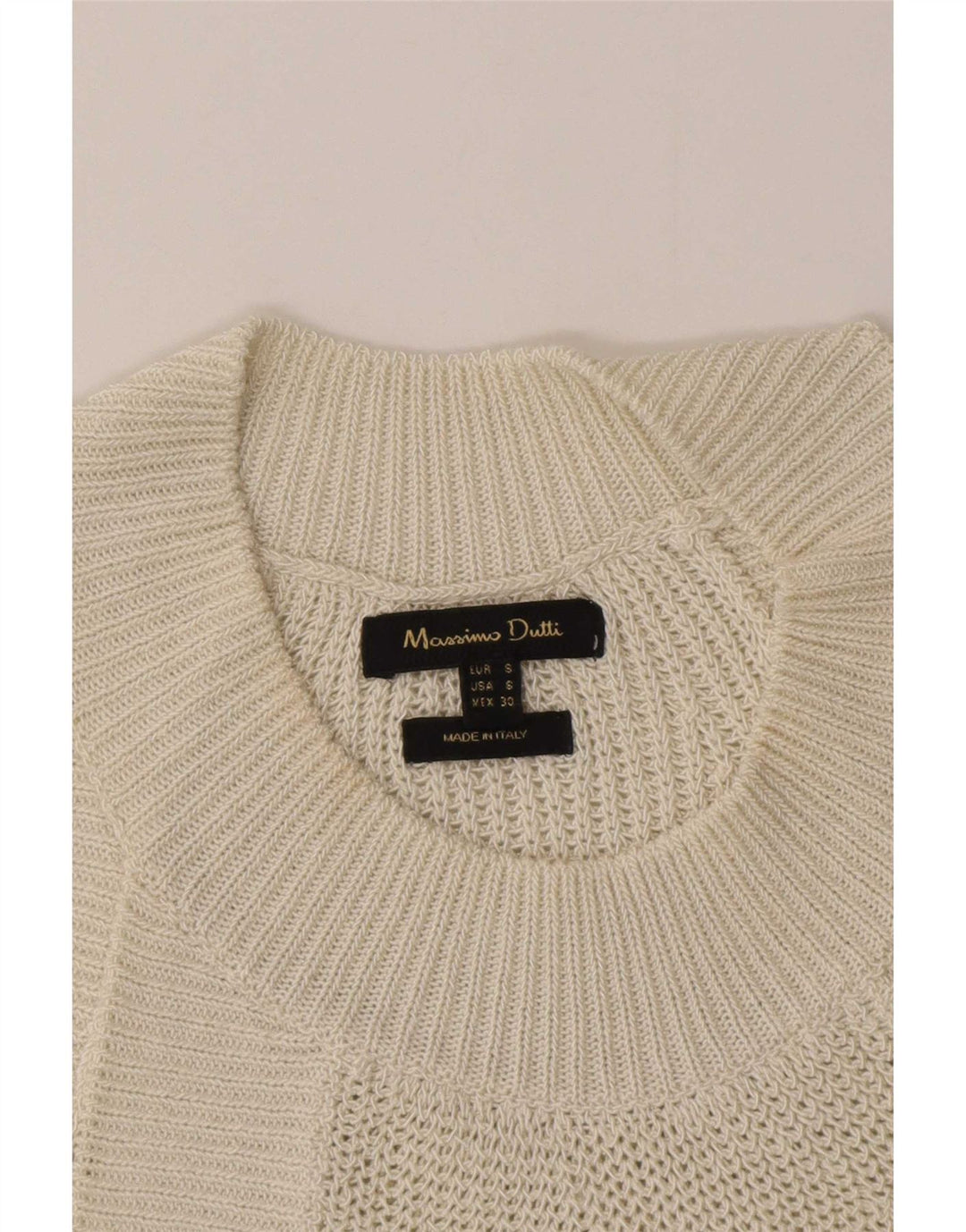 Massimo Dutti Damen Strick-Neckholder-Top UK 10 Small Off White