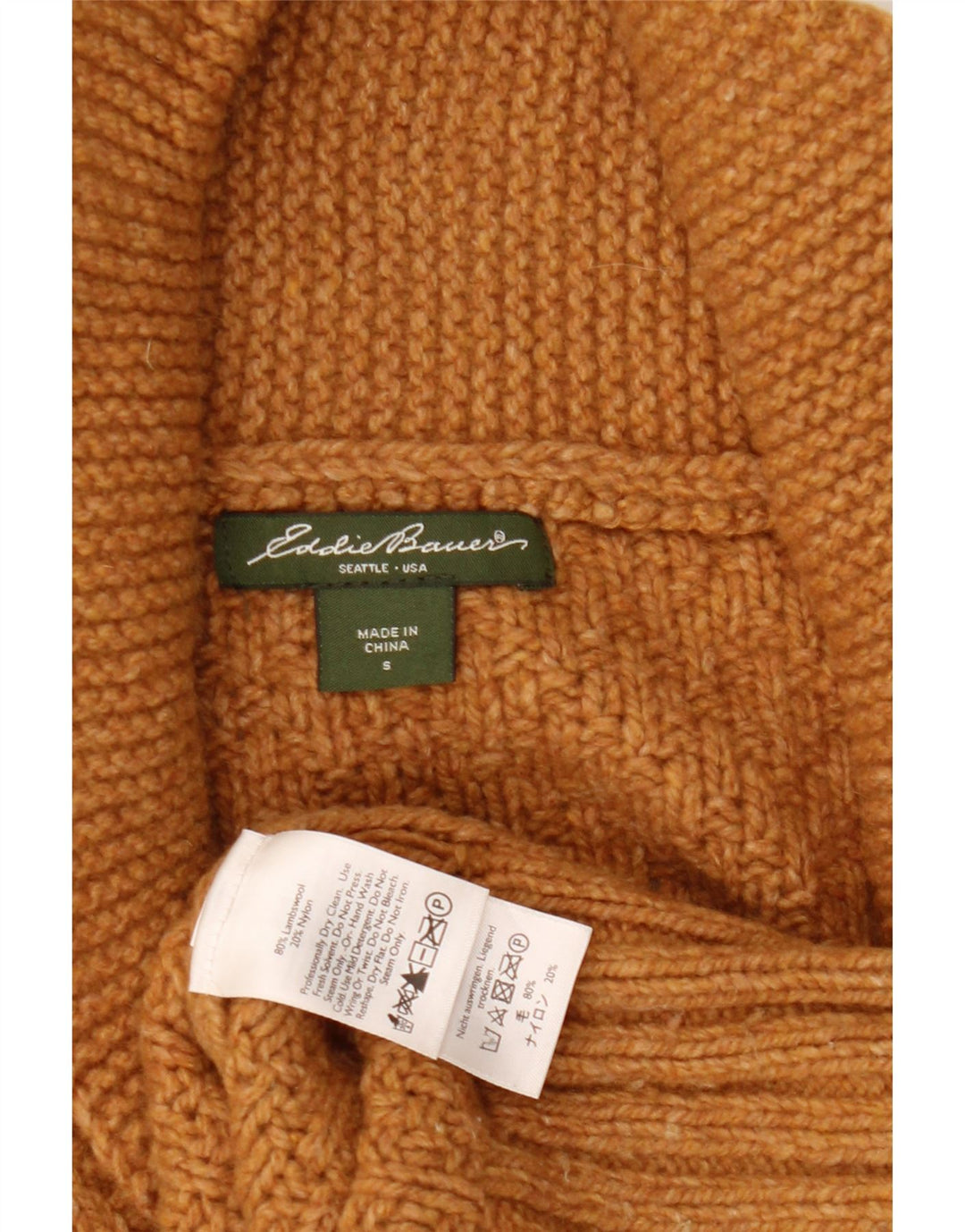 EDDIE BAUER Damen-Strickjacke in Übergröße, Gr. 10, kleine braune Lammwolle
