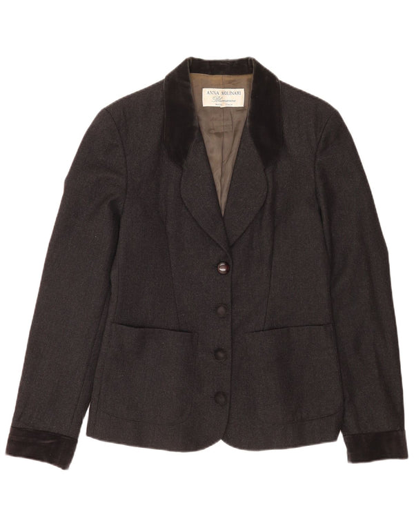 Anna Molinari Damen 4-Knopf-Blazerjacke IT 42 Mittelgrauer Farbblock
