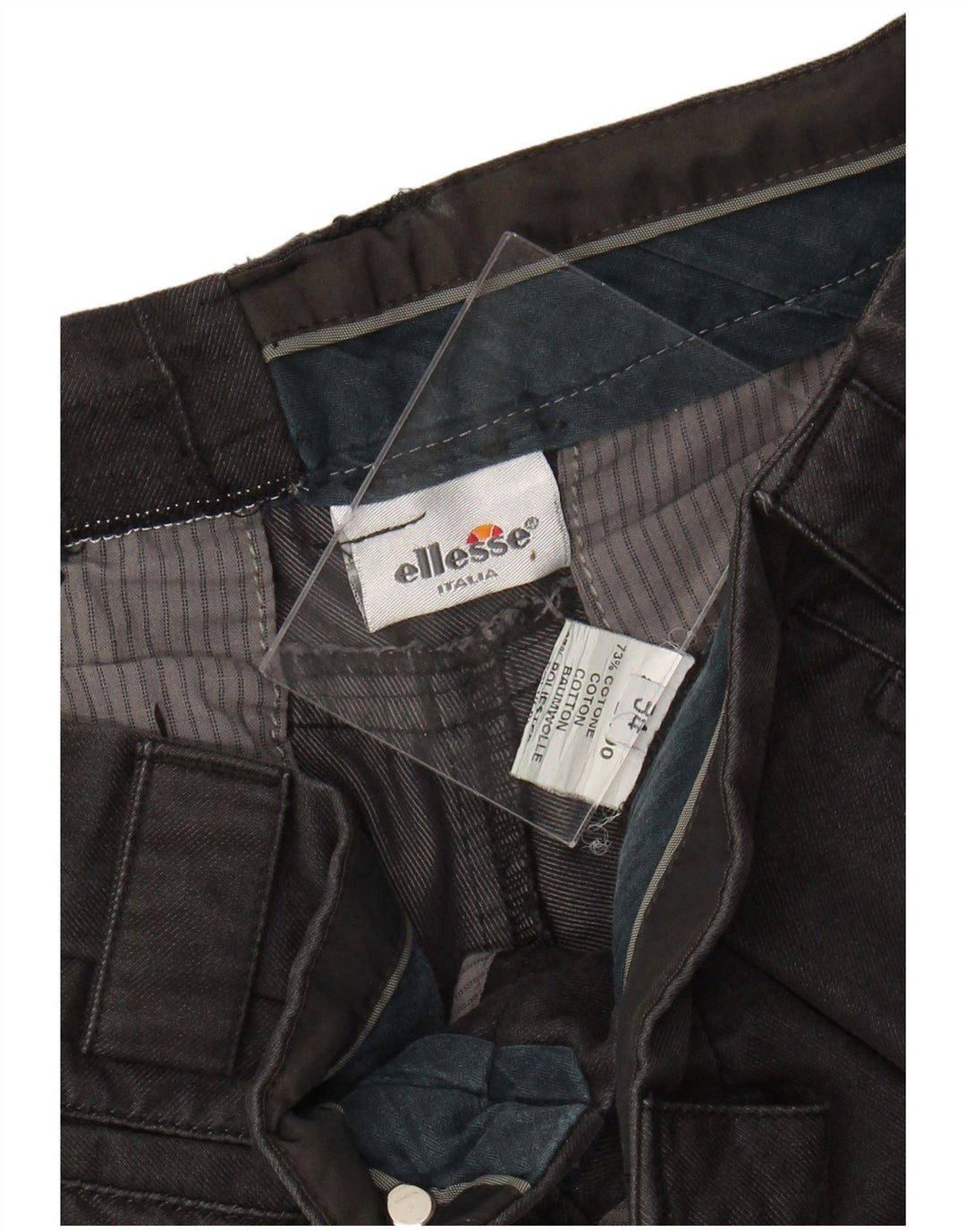Ellesse Herren gerade Chinohose IT 54 2XL W36 L33 schwarze Baumwolle