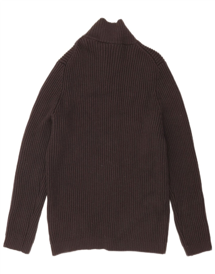 Hugo Boss Herren-Strickjacke aus mittelgrauer Schurwolle