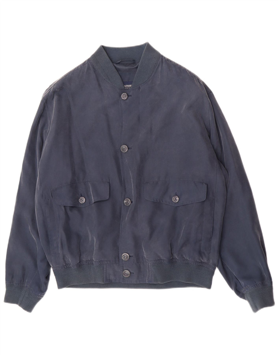 Porto Di Panama Herren Bomberjacke IT 48 Medium Marineblau Seide