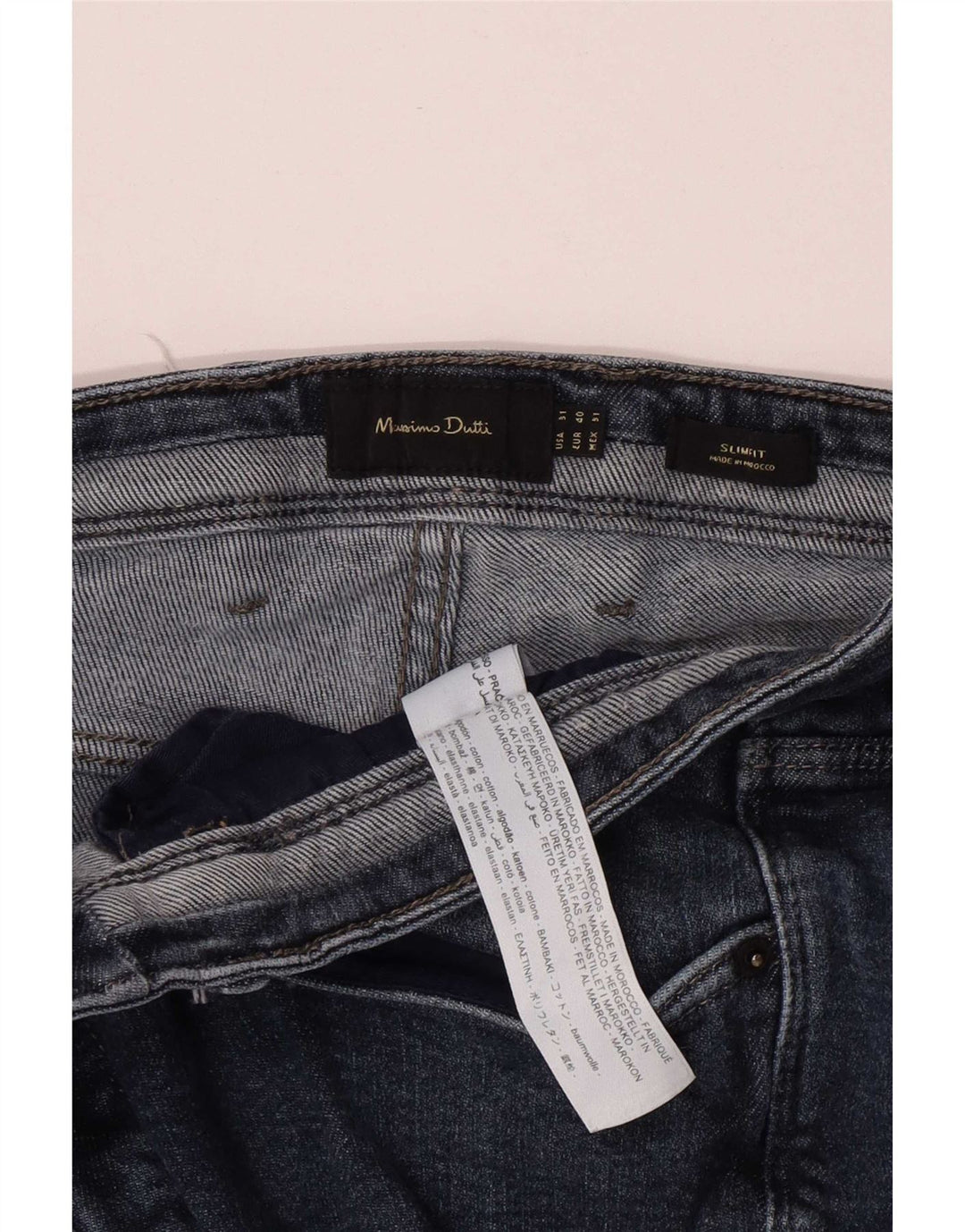 Massimo Dutti Herren Slim Jeans W31 L29 Blaue Baumwolle