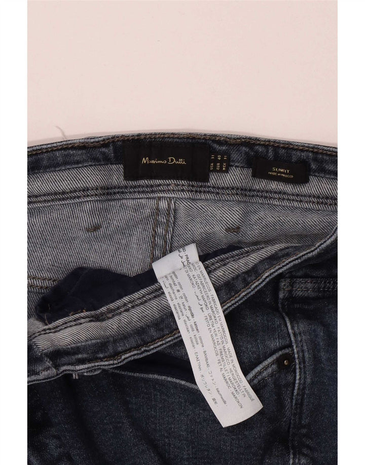 Massimo Dutti Herren Slim Jeans W31 L29 Blaue Baumwolle