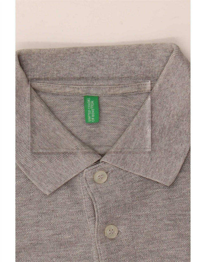 Benetton Herren Poloshirt Small Grau