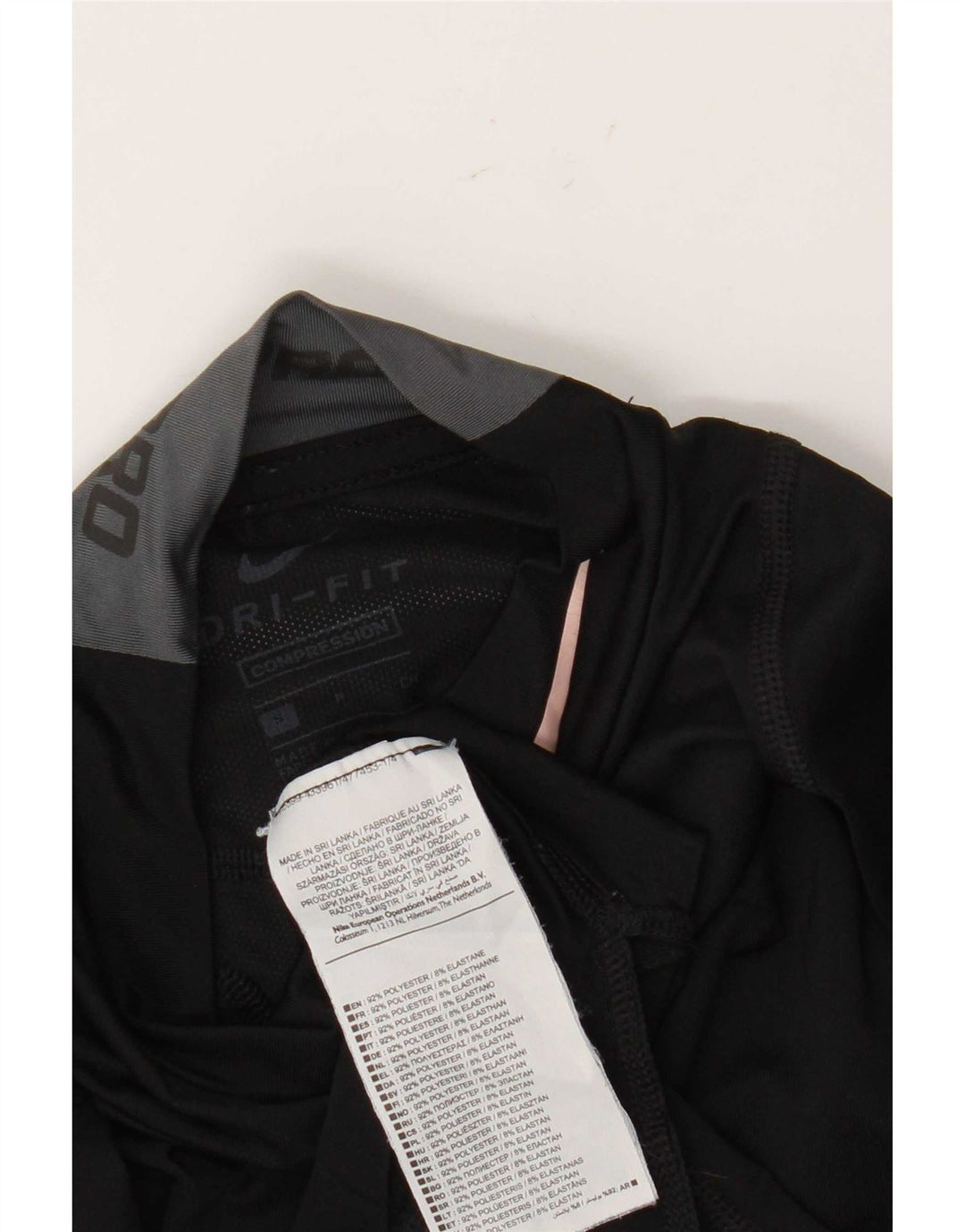 Nike Damen-Kompressionsoberteil, langärmlig, UK 10, Größe S, Schwarz, Polyester