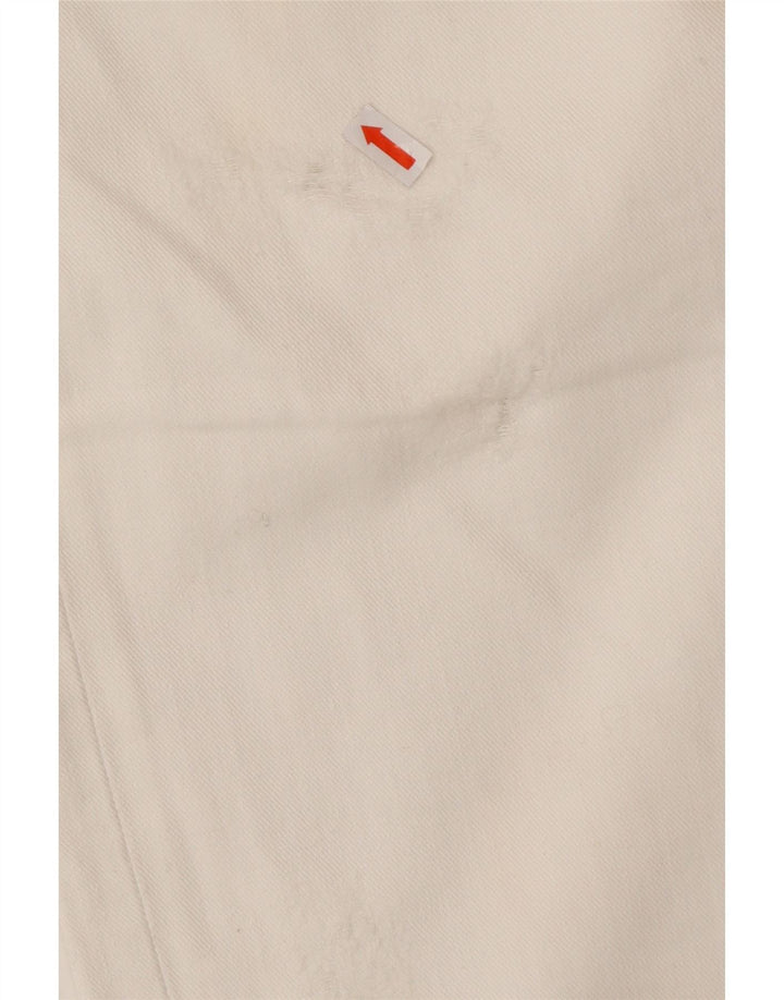 ZU ELEMENTS Damen Distressed Straight Jeans W32 L34 Weiße Baumwolle