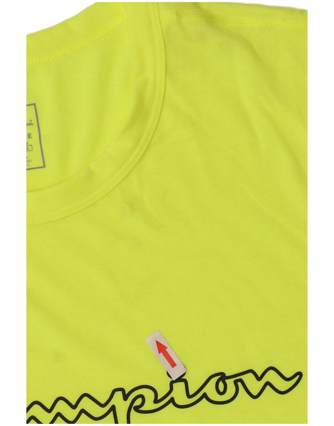 Champion Herren Grafik T-Shirt Top 2XL Gelb Polyester