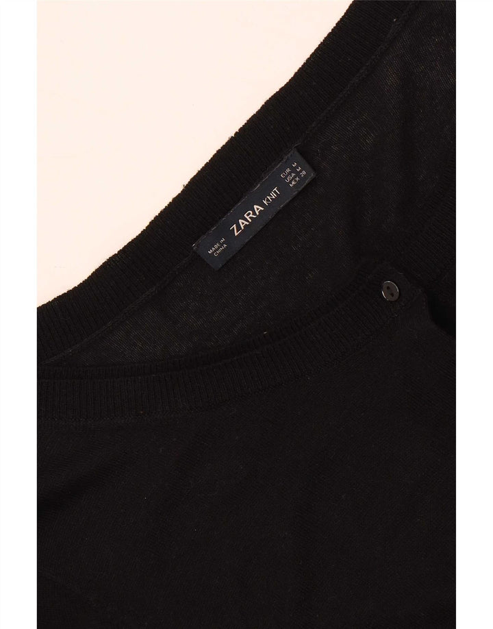 Zara Damen Strickjacke UK 12 Medium Schwarz