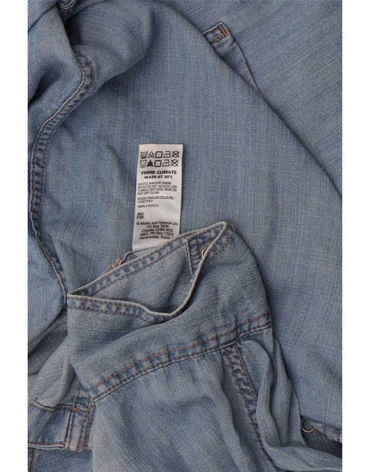 Marks & Spencer Damen Jeanshemd UK 18 XL Blaues Lyocell