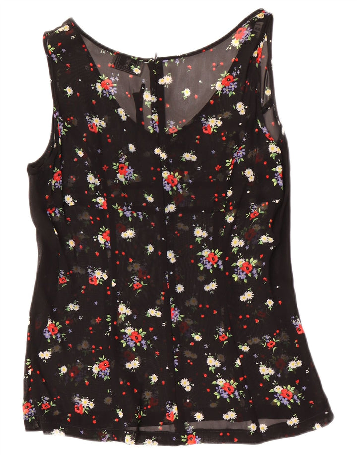 Oliver By Valentino Damen ärmelloses Blusenoberteil IT 44 Mittelschwarz geblümt