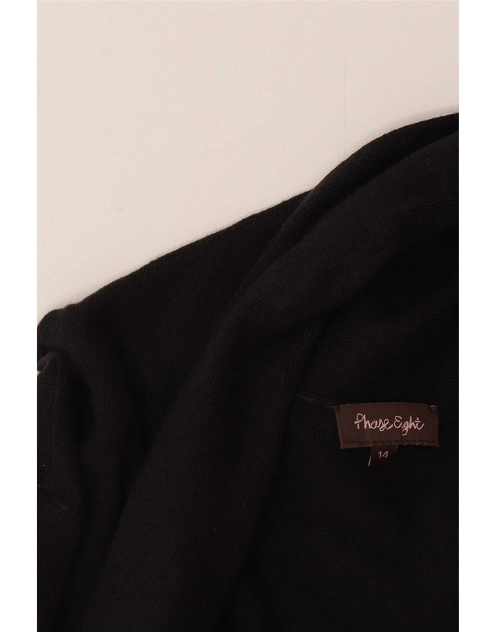 Phase Eight Damen Longline Open Cardigan Pullover UK 14 Mittelschwarze Baumwolle