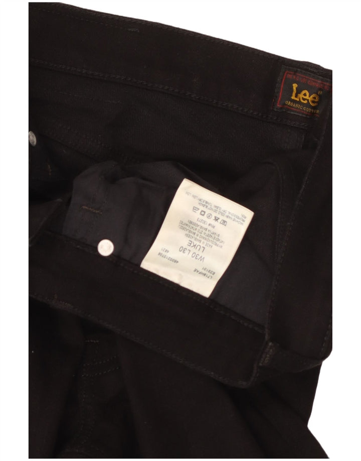 Lee Herren Luke Slim Jeans W30 L30 Schwarze Baumwolle