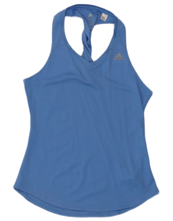 Adidas Damen Climalite Weste Top UK 8/10 Small Blau Polyester