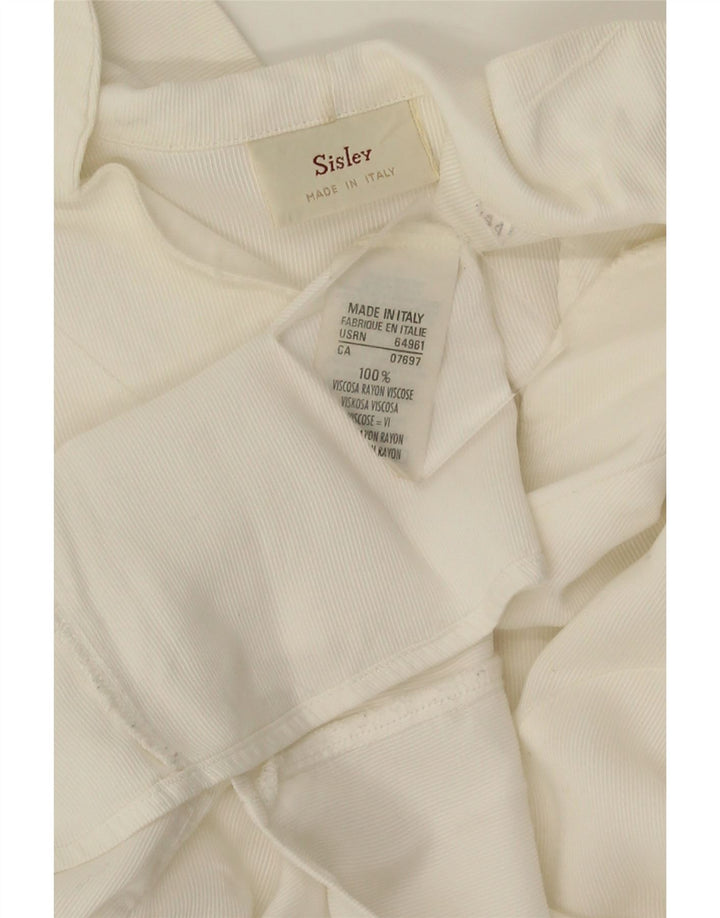 Sisley Damen Hemdbluse IT 44 Mittelweiße Viskose