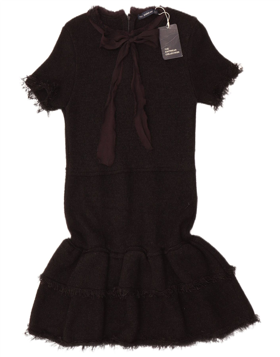 Zara Damen-Meerjungfrauenkleid mit Frontschnürung, UK 12, mittlere schwarze Viskose