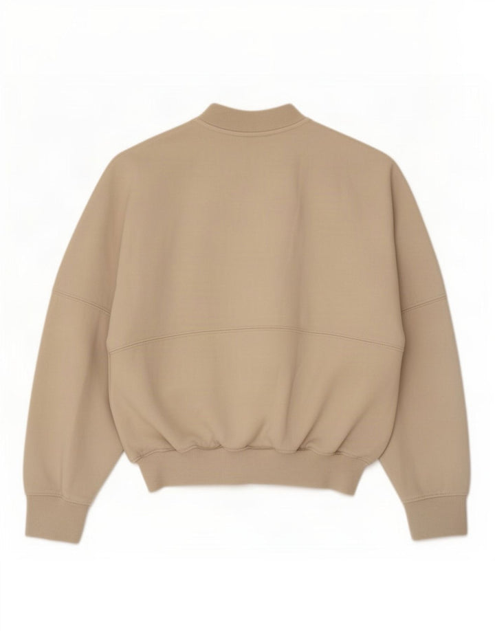 Übergroße Trainingsjacke für Damen von Zara, Gr. 10, Größe S, Beige, Baumwolle